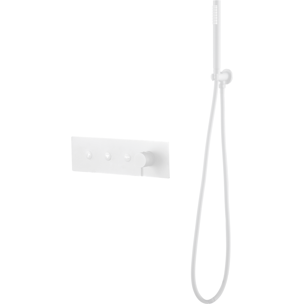 Встраиваемый смеситель для душа и ванны Boheme Fusion 130-SYS-MW с ручным душем, Mat White