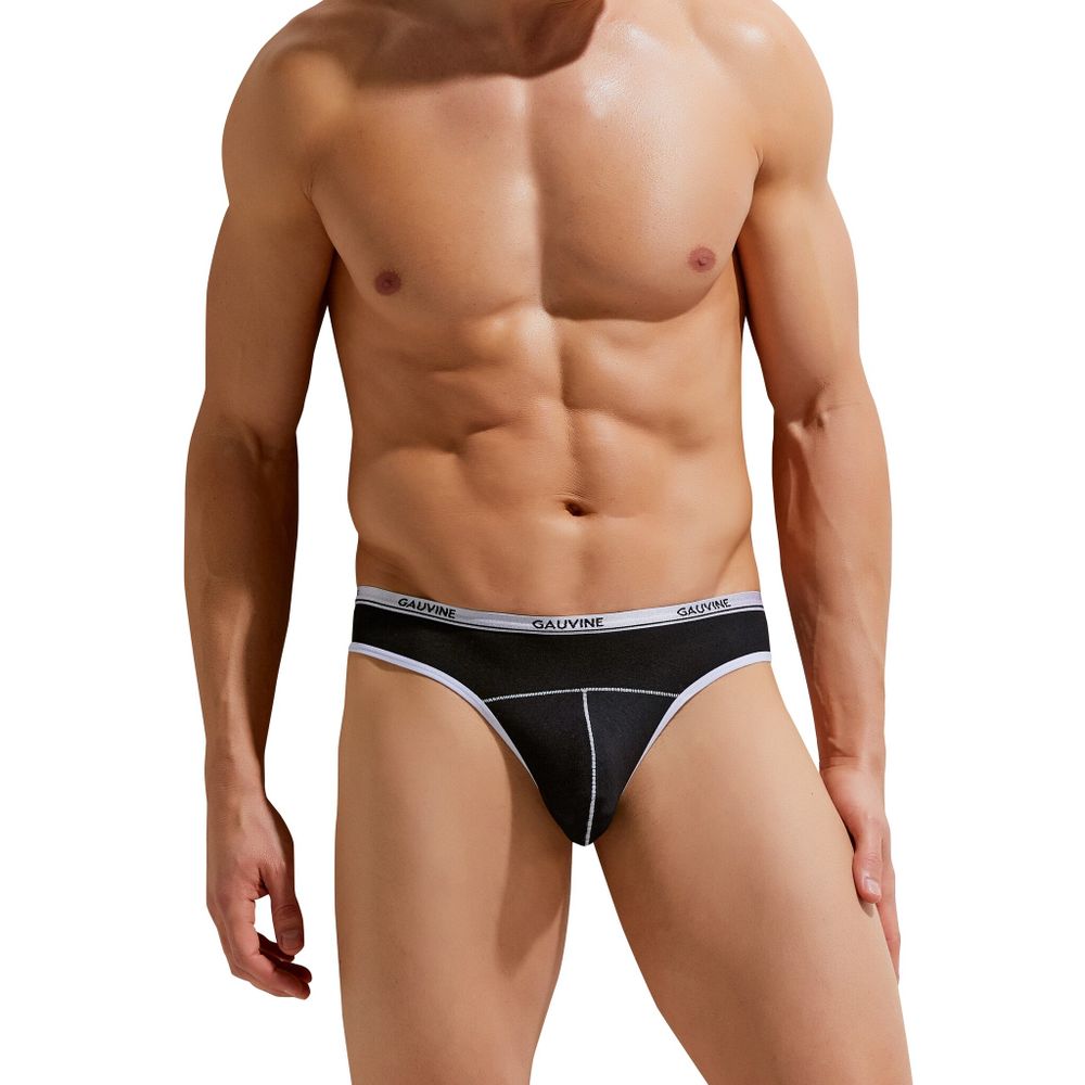 Мужские трусы тонги черные GAUVINE 1006