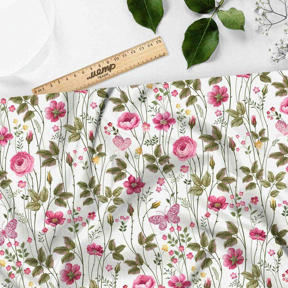 Ткань сатин полевые соцветия