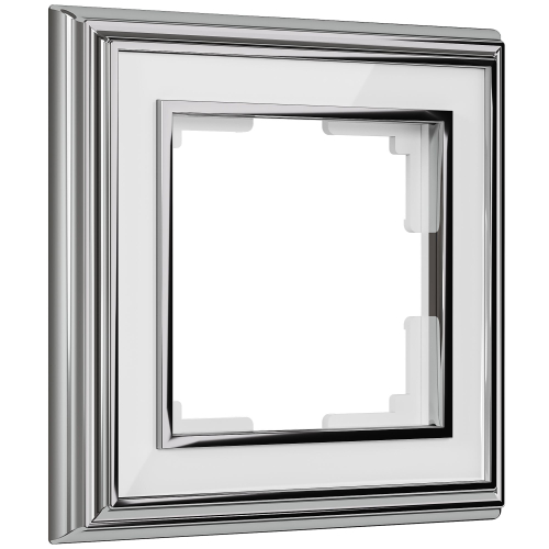 Рамка на 1 пост (хром/белый) W0011331