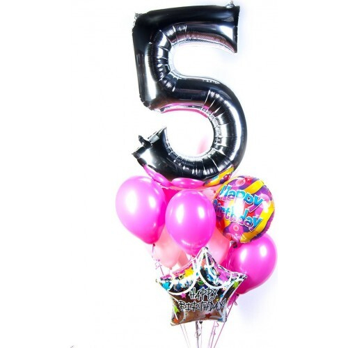 Композиция из шаров на День Рождения с Цифрой