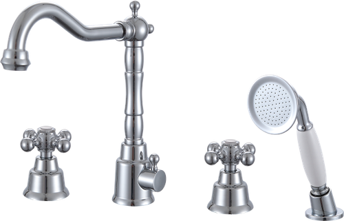 09033 Смеситель на борт ванны (4-отв) "GANZER"  (6/1шт)