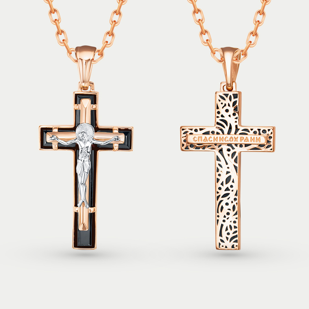 Крест золотой с ониксом