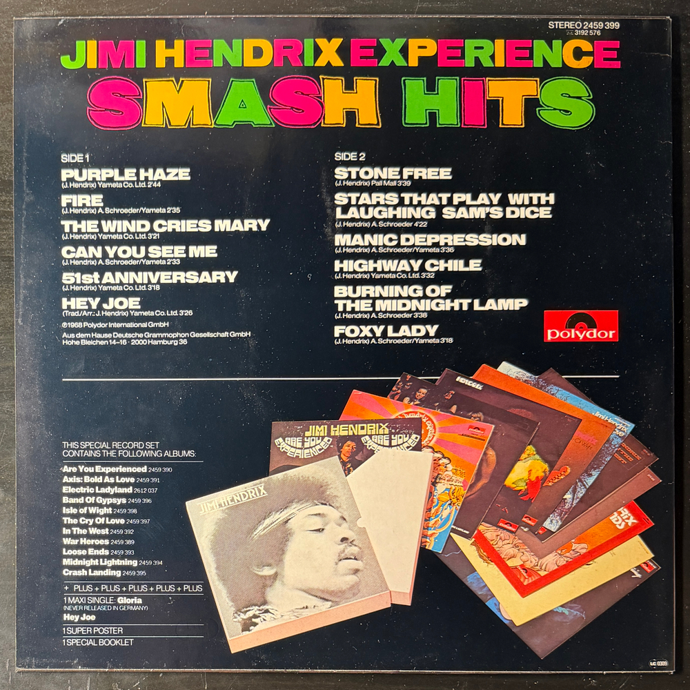 Jimi Hendrix Experience ‎– Smash Hits (Германия 1980г.) Т