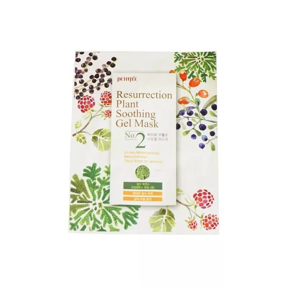 Тканевая маска для тусклой и уставшей кожи лица PETITFEE Resurrection Plant Soothing Gel Mask