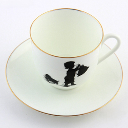 Чашка с блюдцем кофейная ф. Ландыш рис. Силуэты. Хлопоты. арт. 81.15709.00.1