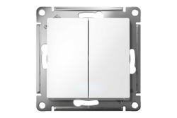 2-клавишный механизм выключателя Systeme Electric ATLAS DESIGN сх.5 10АХ белый ATN000151