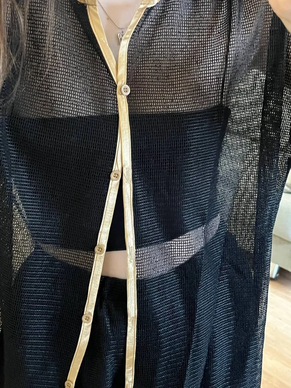 Костюм сетка с шортами и рубашкой