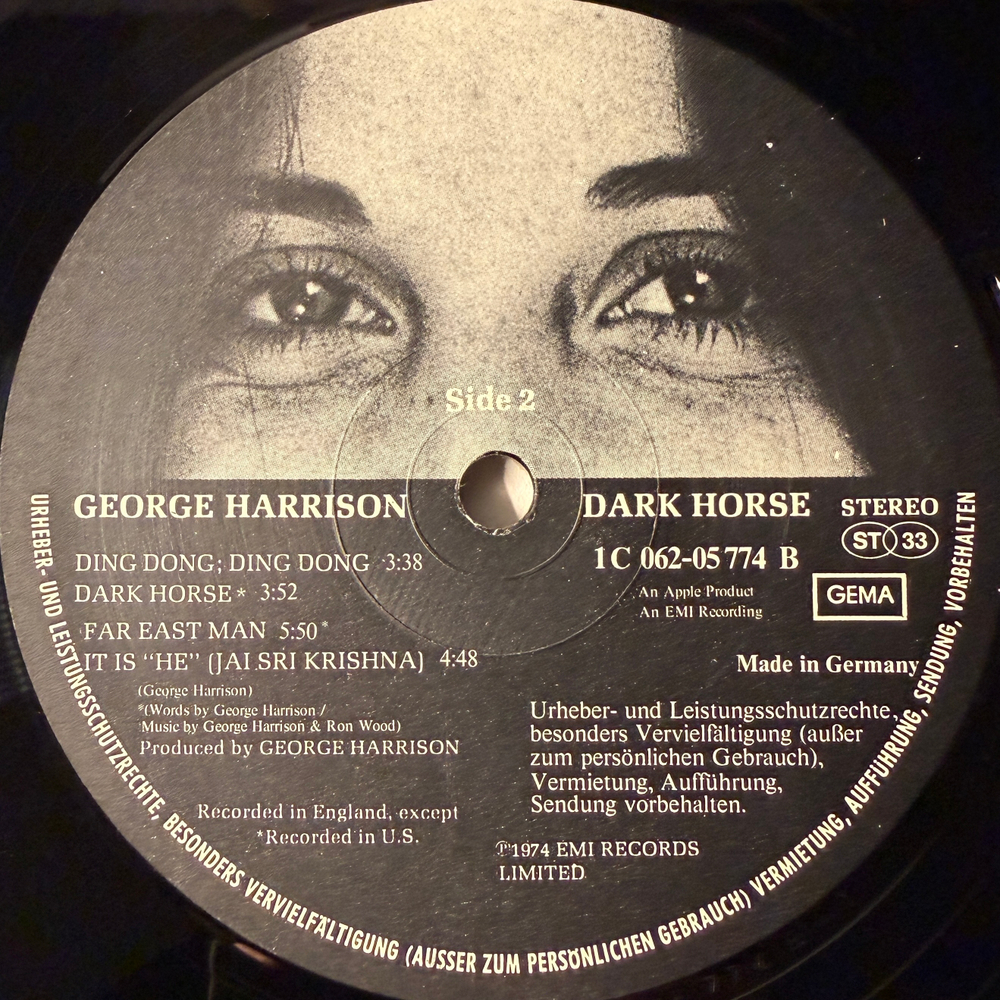 George Harrison ‎– Dark Horse (Германия 1974г.)