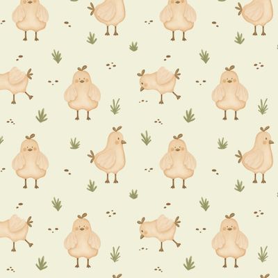 Цыплята на лугу