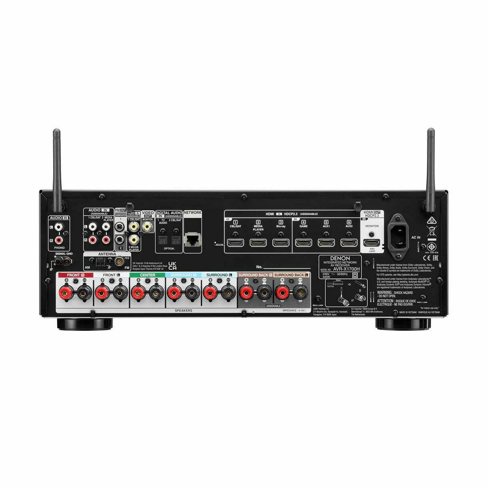 AV-ресивер Denon AVR-X1700H, Black (черный), 7.2 кан., 145 Вт