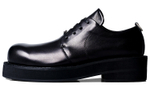TERRA INCOGNITA Round Tip Derby Top Grain Cow Leather Men"s Casual Leather Shoes Men"s Black