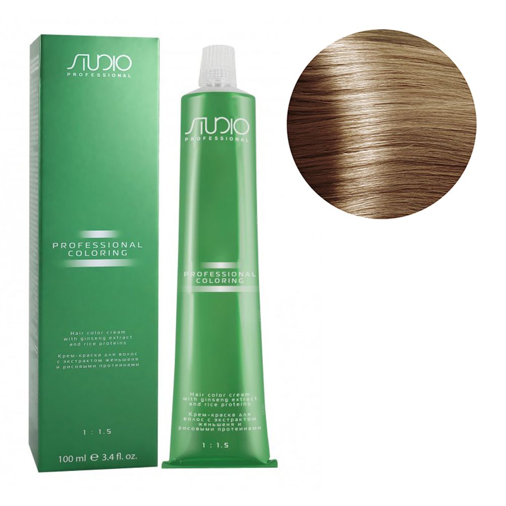Kapous Studio Professional Крем-краска для волос Studio, с рисовыми протеинами и экстрактом женьшеня, тон №9.0, Очень светлый блонд, 100 мл