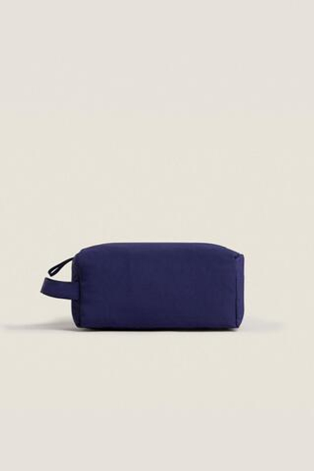 ZARA HOME БОЛЬШАЯ КОСМЕТИЧКА ИЗ ТЕХНИЧЕСКОЙ ТКАНИ, СИНИЙ