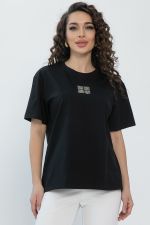Футболка Аника (черная/коты) Б13494-20М LT Collection