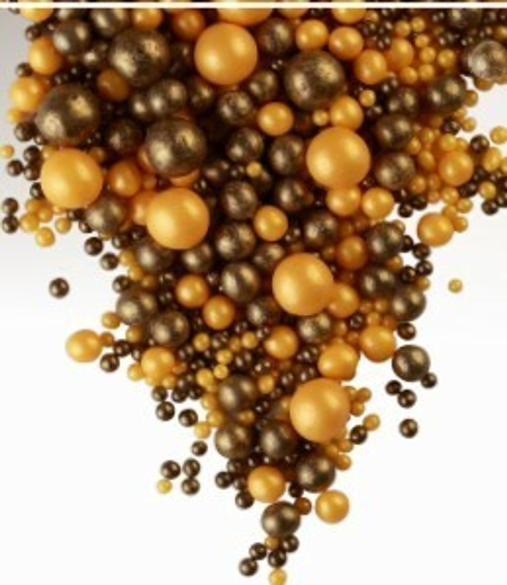 Шарики кранч бронза, золото микс 100 гр.