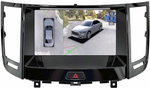 Магнитола для Infiniti FX35, FX37, FX50, FX30D S51 2008-2012, QX70 S51 2013-2018 (рамка тип 1 черный глянец) - Teyes CC3-2K-360 монитор 9.5" 2K QLED на Android 10, 6Гб+128Гб, CarPlay, 4G SIM-слот, 4 камеры в комплекте