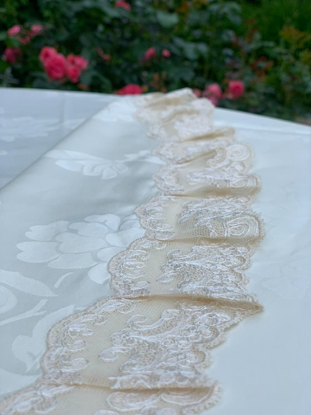 Скатерть 220 и 12 салфеток Palombella Carla Gioconda сливочные