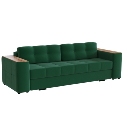 Диван раскладной Нави, изумруд/мдф дуб канадский