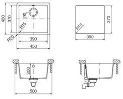 Мойка SCHOCK Soho 50 (N-100S) Cristadur 450x430 магма