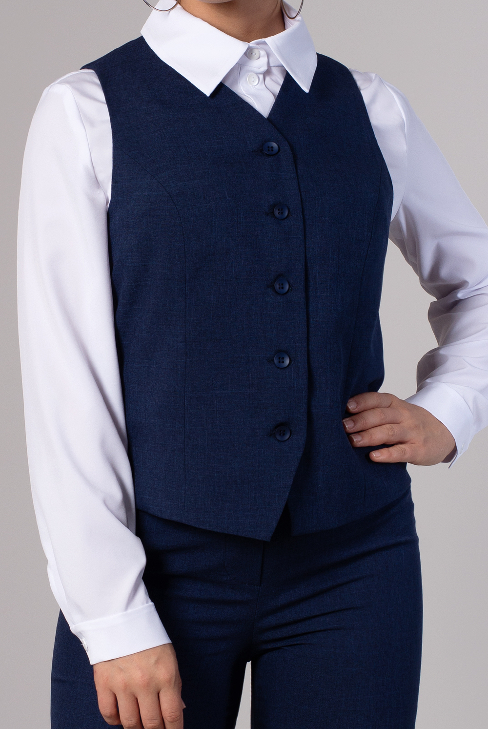 Жилет женский 3433ВЕ, темно-синий #38ТС063433ВЕ