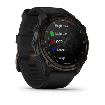 Умные часы Garmin Descent MK3i 51 мм титановый корпус с DLC покрытием с черным силиконовым ремешком