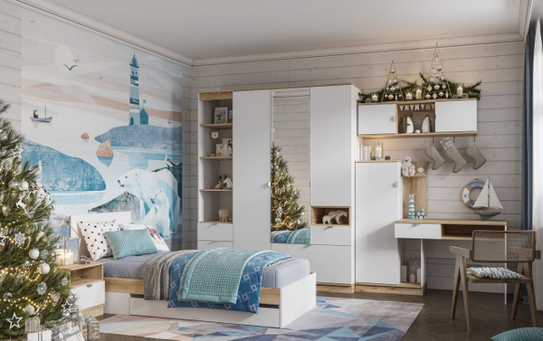 ШКАФ 3 ДВЕРНЫЙ ЮККИ 1350*2200*550 МОДУЛЬНАЯ КОЛЛЕКЦИЯ