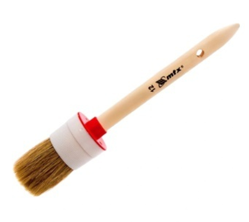 Кисть круглая №12 (45 мм), натуральная щетина, деревянная ручка MTX