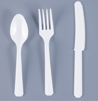 Столовые приборы White 24шт пластиковые