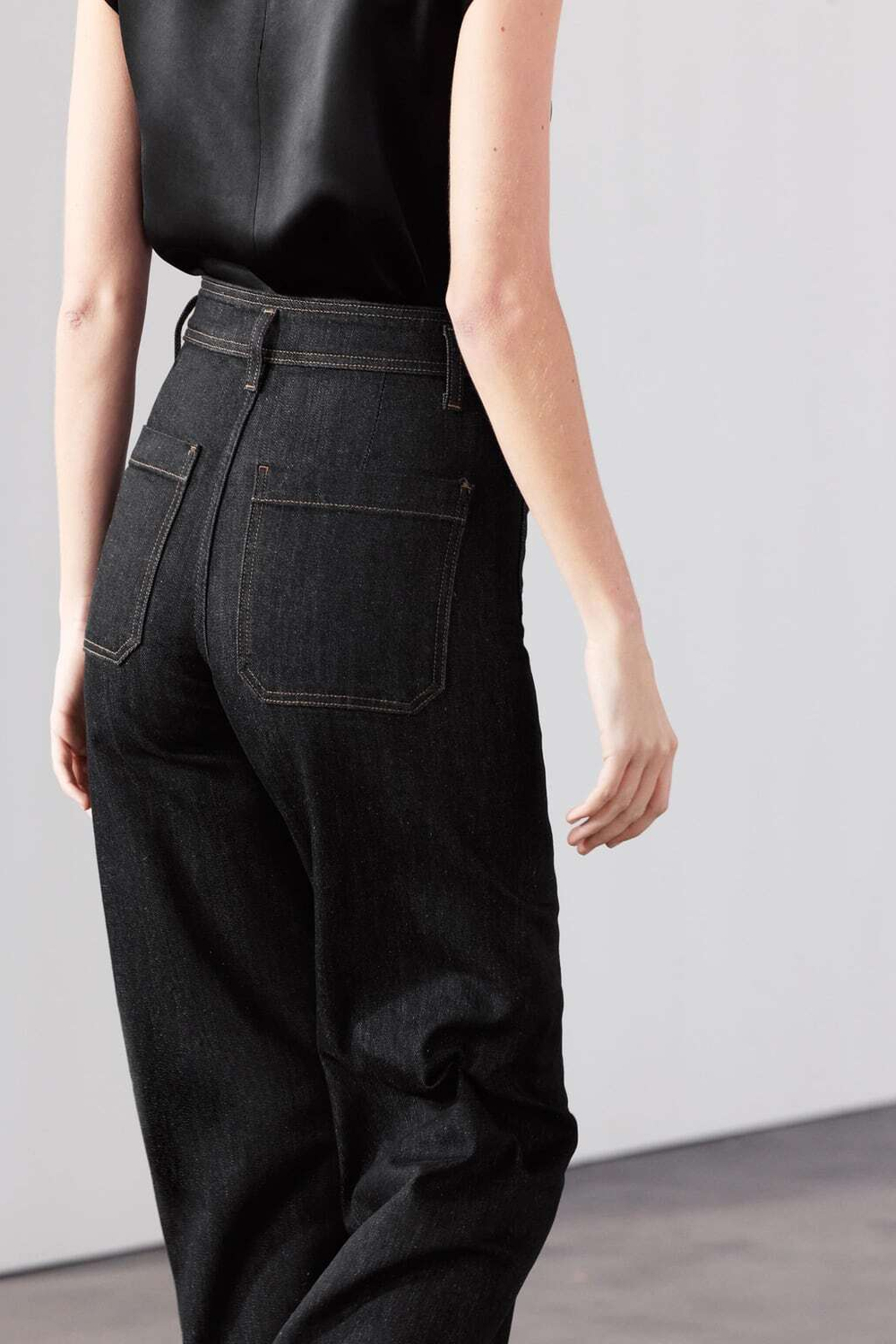 Джинсы wide leg с высокой посадкой — zw collection