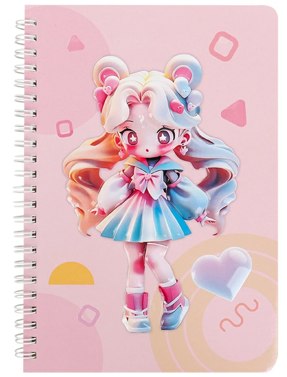 Блокнот 15,5*20,5см. 60л. клетка "Девочка" на спирали DV-15937-1 (Darvish)