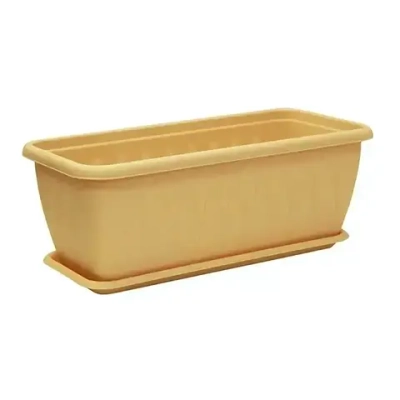 Балконный ящик АЛИЦИЯ 400мм с поддоном Белая Глина 0,155,4х0,185м