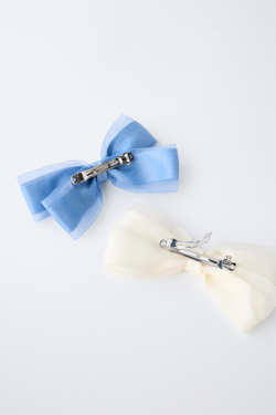 ZARA НАБОР ИЗ ДВУХ ЗАКОЛОК ИЗ ОРГАНЗЫ, СИНИЙ