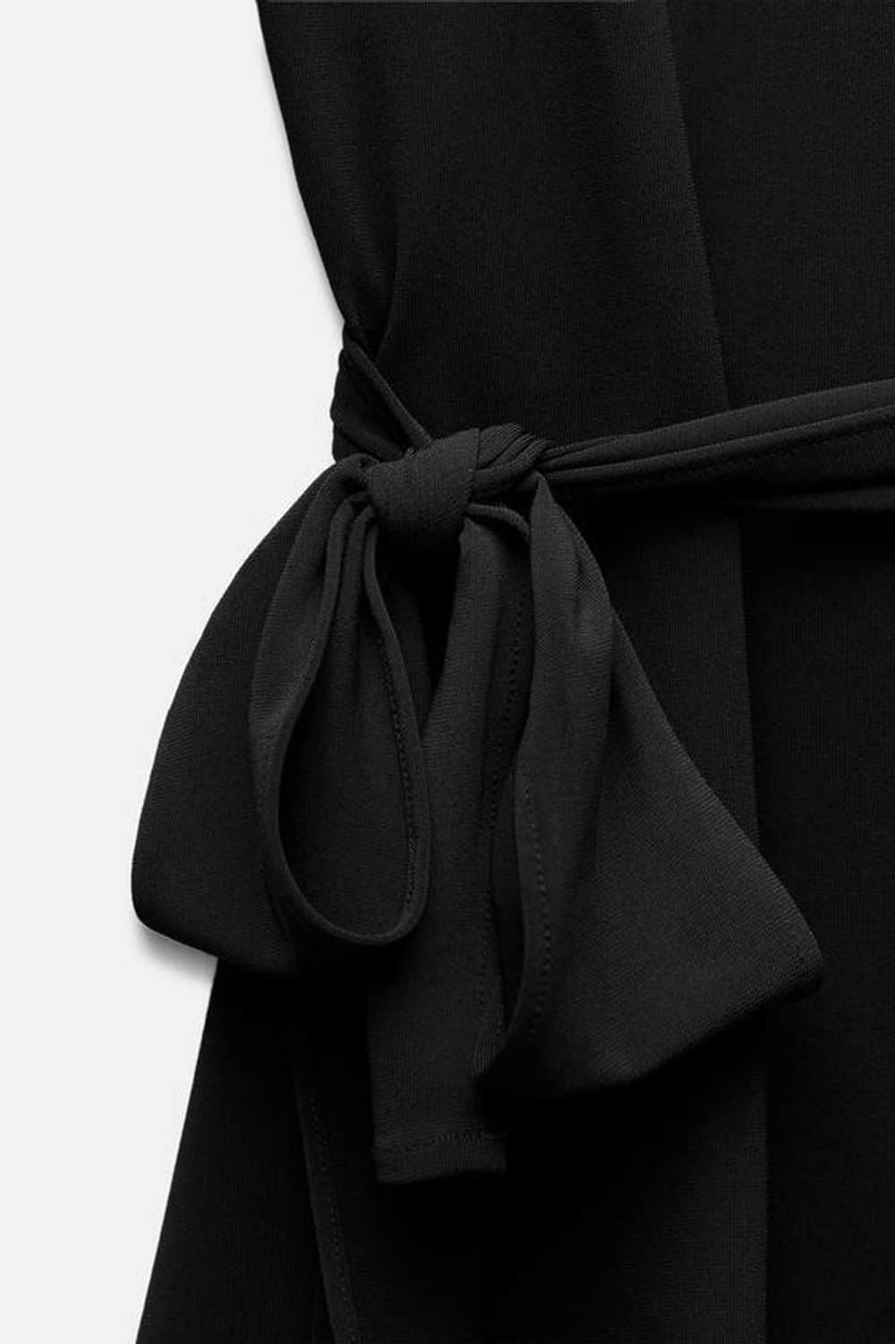 ZARA ТОП АСИММЕТРИЧНОГО КРОЯ С ПОЯСОМ, ЧЕРНЫЙ