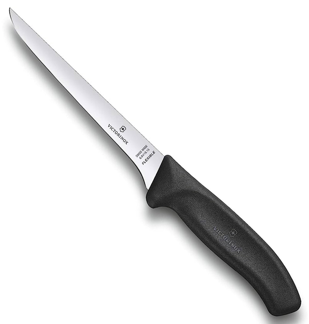 Нож Victorinox обвалочный, гибкое лезвие 15 см, черный