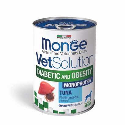 Влажный корм диетический Monge VetSolution Dog Diabetic and Obesity Диабетик и Обесити для собак при сахарном диабете и лишнем весе 400 г - 12 шт
