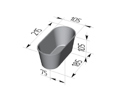 Форма для выпечки хлеба Л-10 овальная 215х105х105 мм