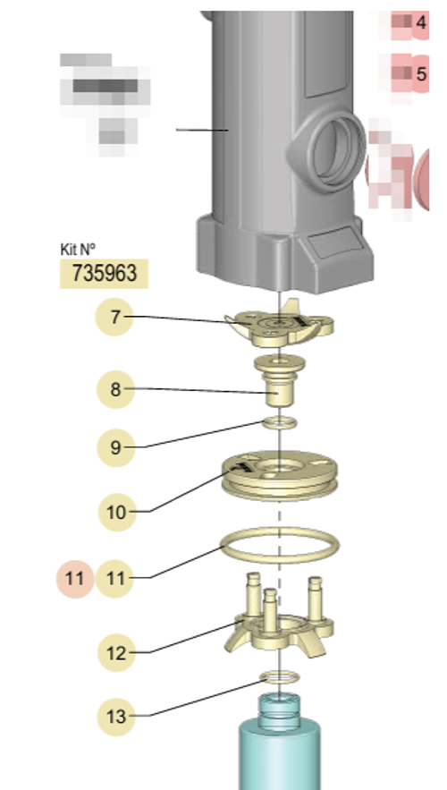Ремкомплект воздушного мотора насоса PM2