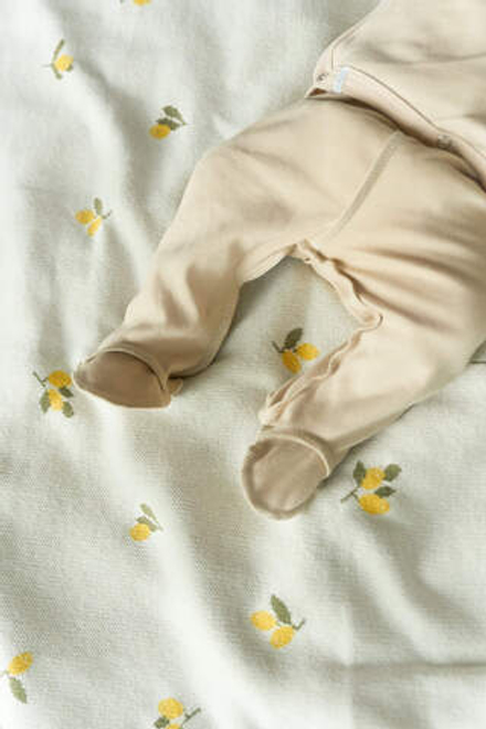 Вязаный плед simple лимончики