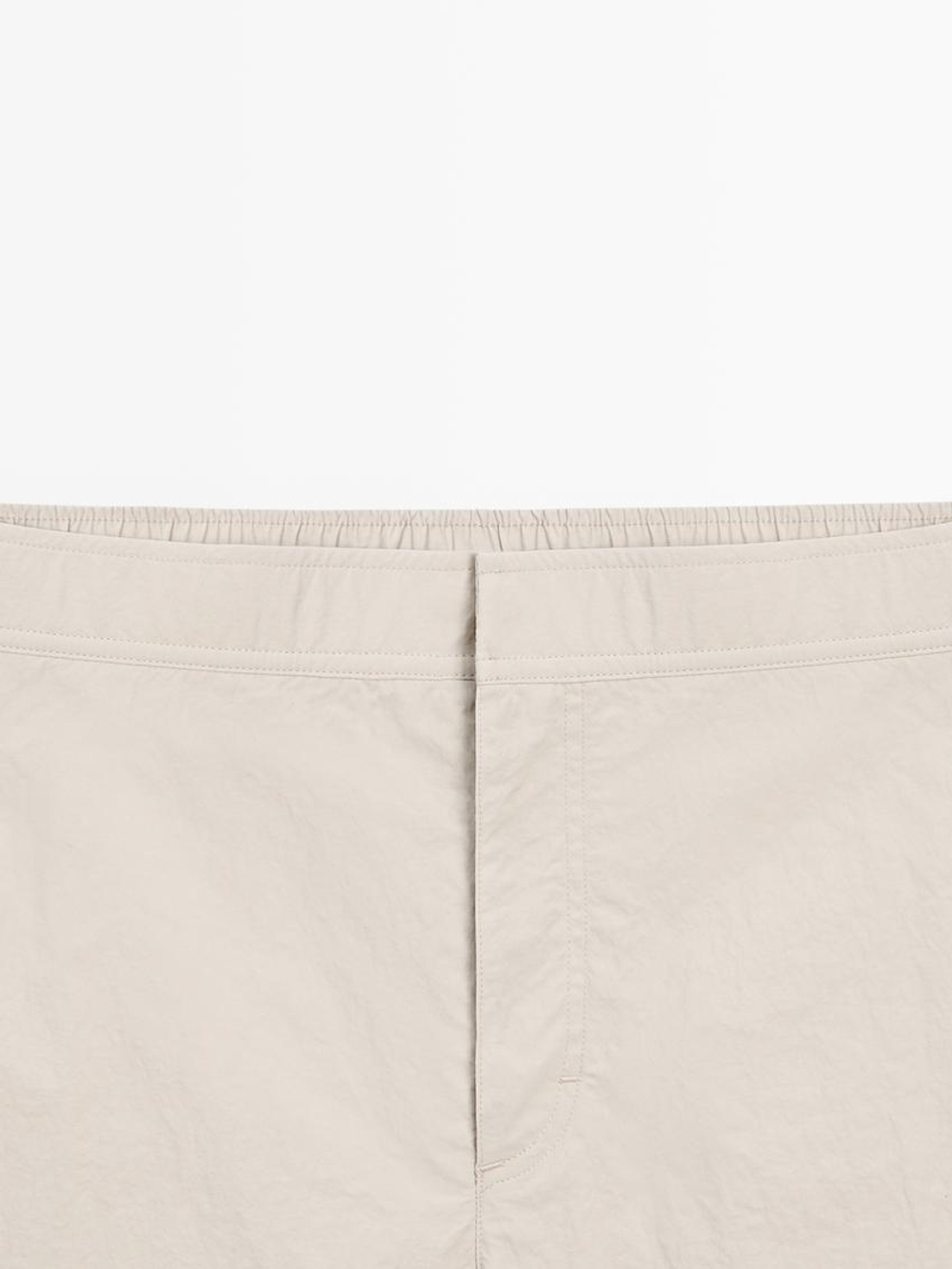 Massimo Dutti Плавки с декоративной отделкой на поясе, песочный