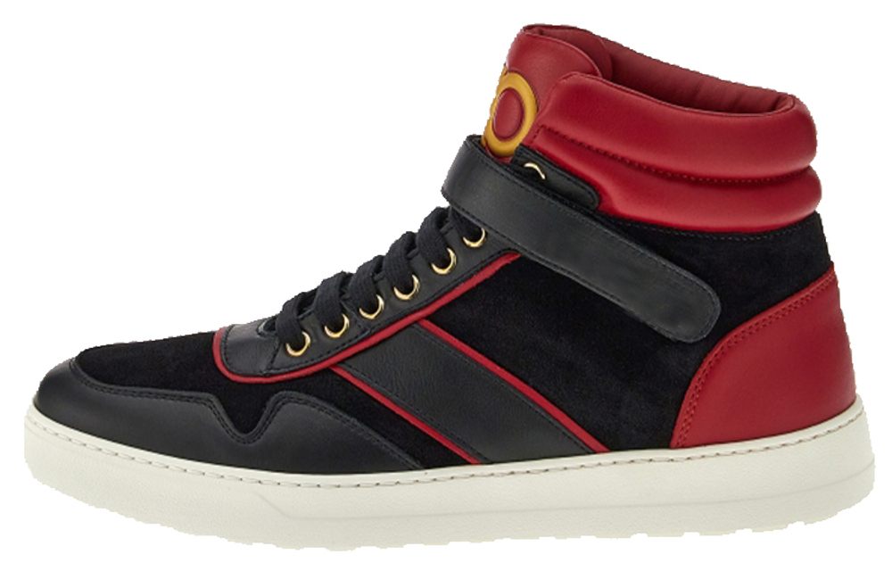 Ferragamo Stylish Skateboarding Shoes Men"s High top Black