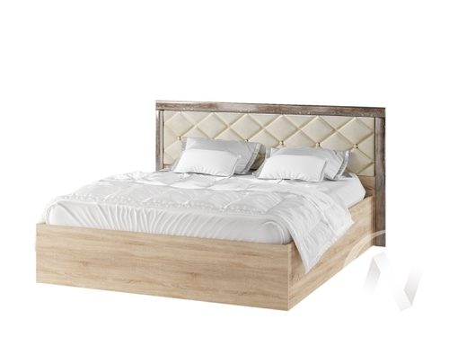 Кровать 1;4м Спальня Мадлен с осн. ортопед с подъемным механизмом (дуб сонома/дуб шале мореный)