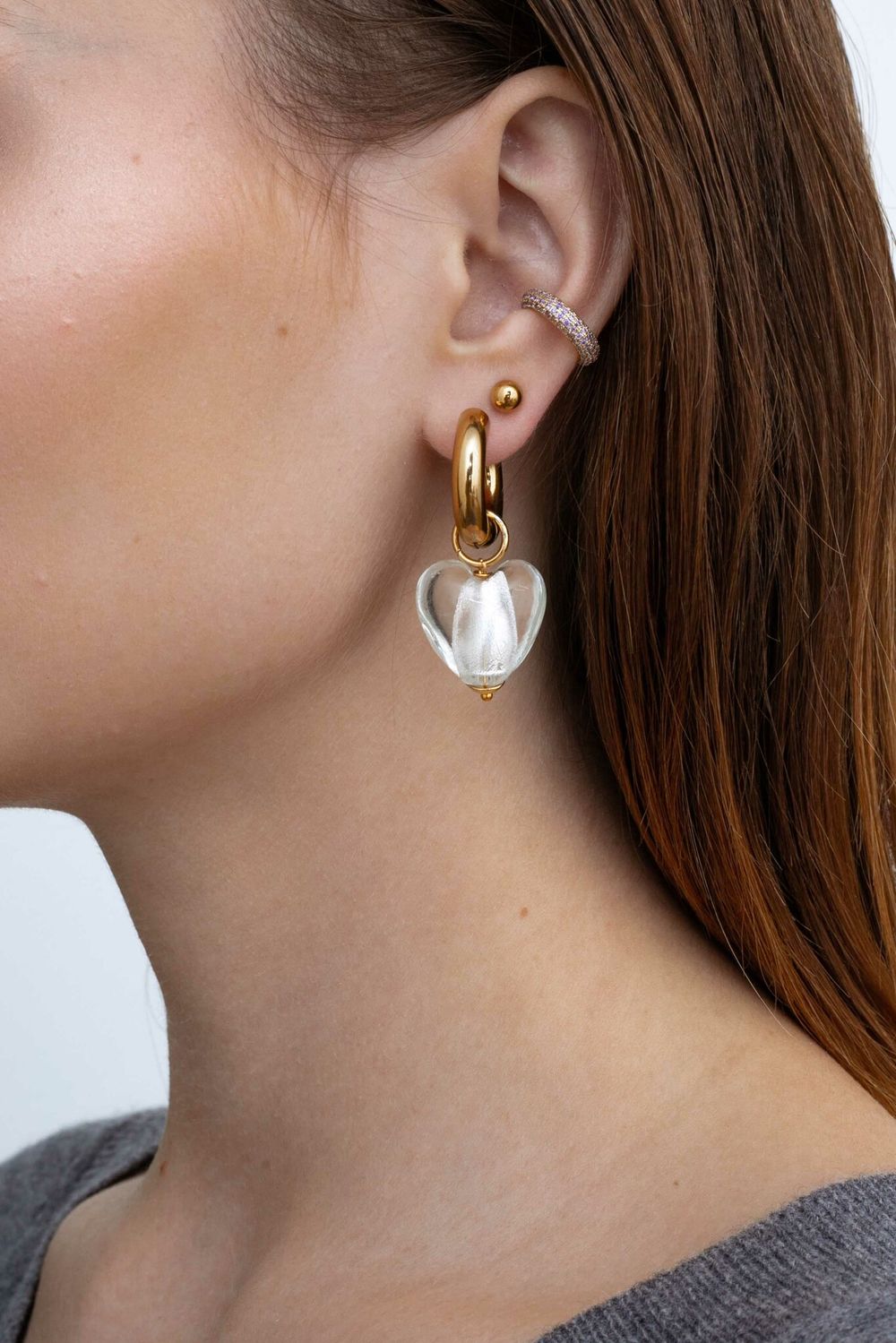 Подвеска Сердце из дутого стекла 20 мм