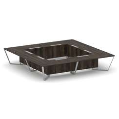 Steel Meet Стол переговорный квадратный KD-PR.B.SP-20K2 Дуб Мали/Металл Серый 4000*4000*750