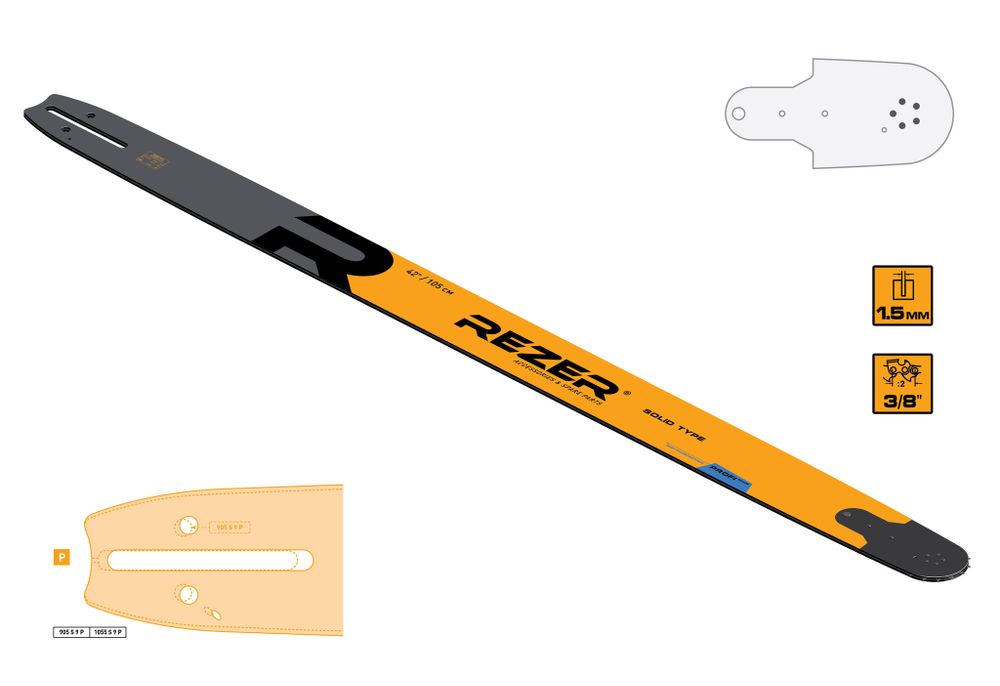 Rezer Profi 1055 S 9 P Цельнометаллическая со съемным наконечником