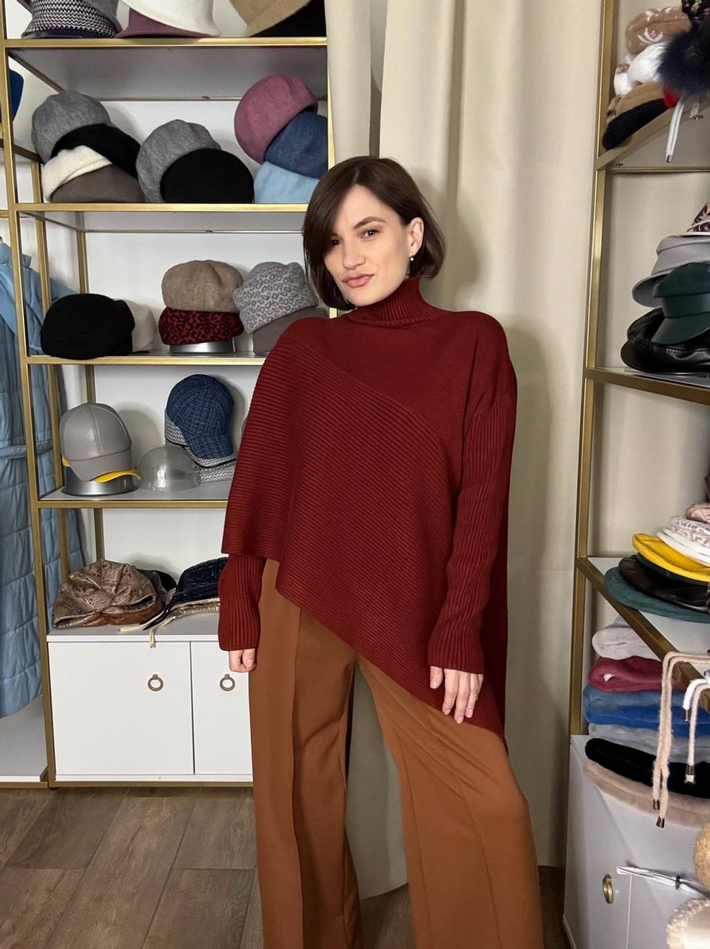 Асимметричный свитер ТЕРРАКОТ