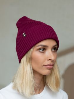 Шапка вязаная весенняя/осенняя МУЛА (Винный)