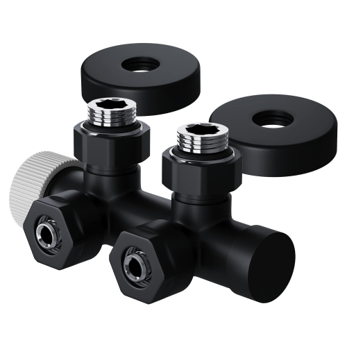 Узел нижнего подключения термостатический угловой Royal Thermo Design Pro 15мм М30х1,5 (Черный)