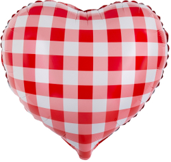 Сердце с принтом "Красное в белую клеточку"