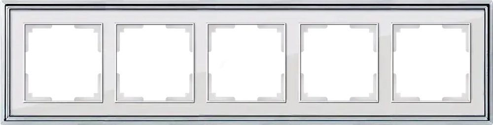 Рамка на 5 постов Palacio (хром/белый) WL17-Frame-05